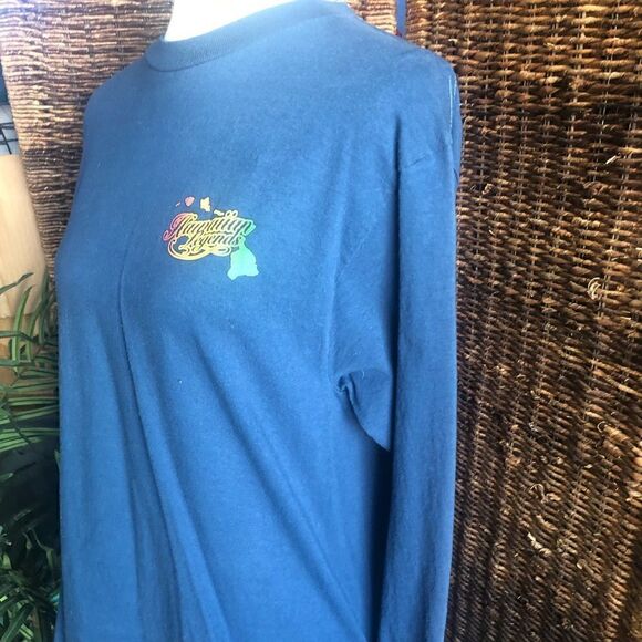 Hawaiian Legends Blue Long Sleeve Crewneck Shirt Size Medium - Picture 7 of 12